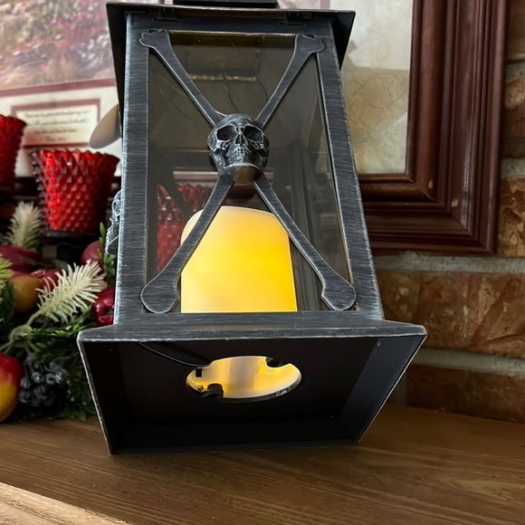 Skeleton Lantern with LED Candle -
13 Inch, Waterproof, Battery
Operated Solar - Picture 6 of 6